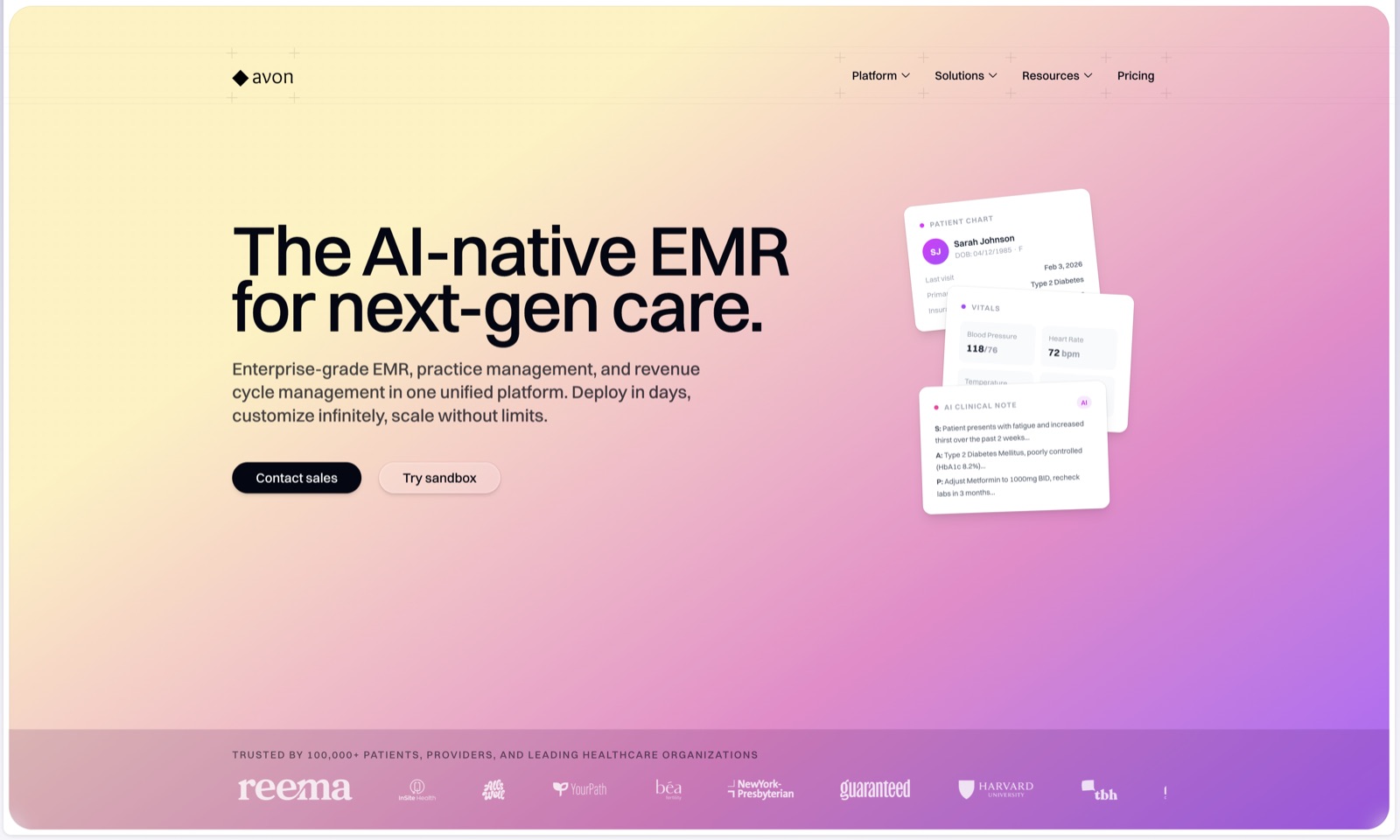 The Avon Health website
