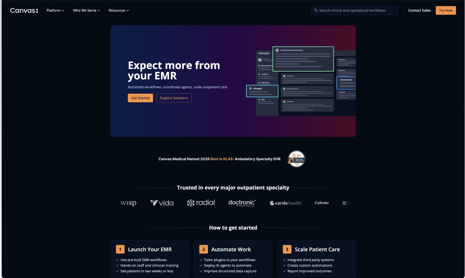 The Canvas Medical website